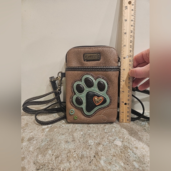 Chala Phone / Crossbody Handbag Faux Leather w / Adjustable Strap Dog Paw Print - Picture 11 of 12